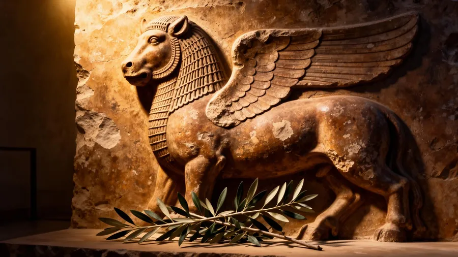 Lamassu stone relief